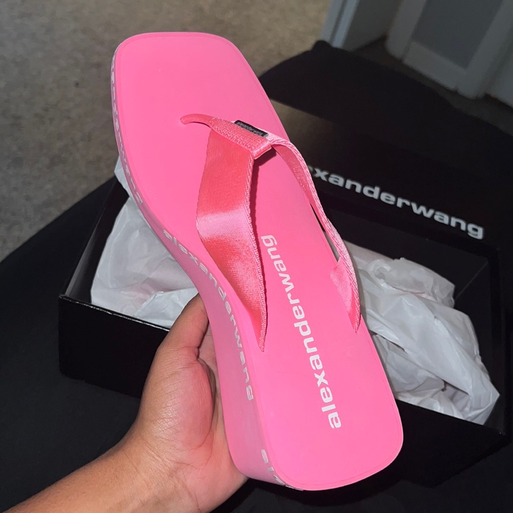 Alexander wang pink flip flops